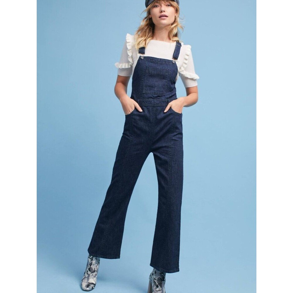 Pilcro and the Letterpress Adi Denim Flare Overalls Size 31 Anthropologie Large